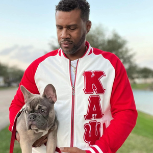 <b>Kappa</b> Alpha Psi Red Varsity Fleece <b>Jacket</b> Greek Letter Lightweight Fraternity Everyday Outerwear - Product Image 5