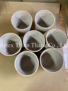 Cesta de mimbre ecológica para almacenamiento de basura, baño para almacenamiento doméstico, accesorio de baño - Product Image 5