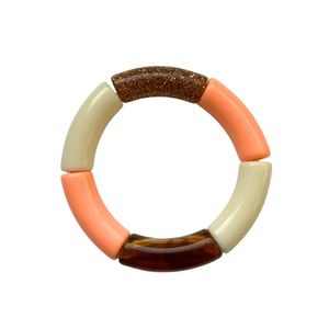 Pulsera de cuentas de resina coloridas con detalles redondos multicolores, elegante accesorio elástico hecho a mano para mujeres y niñas. - Product Image 5