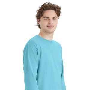 T-shirt à manches longues classique pour homme en gros, coton doux, col rond, haut décontracté pour homme avec vêtements en gros d'usine OEM - Product Image 6