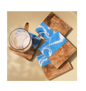 Meilleure qualité résine colorée bois caboteur ferme table décorative tasse à thé verre utiliser caboteur résine caboteur - Product Image 4