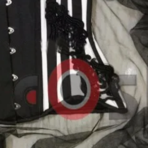 COSH CORSET Underbust Steelboned Waist Cincher Two Tone Satin Corset With Beaded <b>Patches</b> Party and Fashion Wear Outfit - Product Image 5