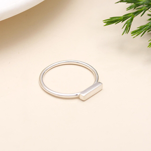 Precio al por mayor de fábrica, anillos de barra minimalistas, Plata de Ley 925, Mini joyería geométrica moderna apilable minimalista delicada fina - Product Image 2