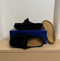 Mules en daim et cuir véritable à bout fermé, respirantes, style rétro britannique, chaussures décontractées et tendance pour hommes et femmes, toutes saisons