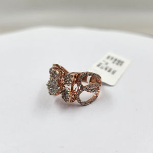 Anillo de Diamantes Certificado IGI de Oro Rosa y Blanco de 14K de 12 Piezas para Mujer, con Diseño Moderno para Fiestas y Uso Étnico - Product Image 2