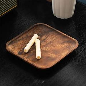 Nouveau Plateau de Service en Bois Écologique, Design Rond Moderne et Luxueux, Personnalisation Gravée, Vaisselle Réutilisable pour les Fêtes - Product Image 2