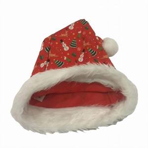 قبعة حفلات من الصانع الأصلي، دافئة ومريحة بحواف من الفرو الصناعي، غطاء رأس موسمي، قبعة سانتا كلوز بطباعة عيد الميلاد - Product Image 6