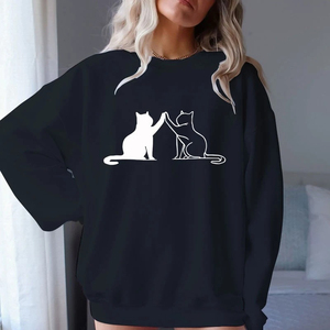 เสื้อสเวตเตอร์คอกลมแขนยาวทรงหลวมสำหรับผู้หญิงใหม่เสื้อกันหนาวคู่สำหรับฤดูใบไม้ร่วงฤดูหนาว - Product Image 2