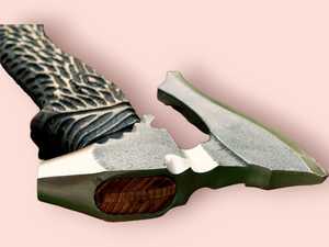 Hot Sale Hand Forged Carbon Steel <b>axe</b> with Long Blade Stylish Texture Handle Viking Pizza Cutting <b>axe</b> - Product Image 4