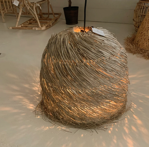 NEW ARRIVAL African Style Vietnam Handmade House <b>Decor</b> Natural Seagrass <b>Ceiling</b> Hanging Pendant Light Lamp with Fringes - Product Image 3