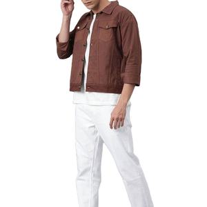 High Street Style Men's Brown Denim Jackets Reasonable Price with Full Sleeve and OEM Serviced 2026 - Product Image 2