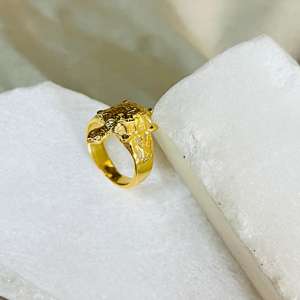 Anillo de tortuga de Latón chapado en oro para mujer, anillo de Animal ajustable, declaración hecha a mano, joyería de océano inspirada en la naturaleza, venta al por mayor - Product Image 1