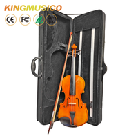Violon en bois massif de qualité supérieure, vente chaude en usine, avec vernis rouge brun brillant et accessoires en bois de jujube