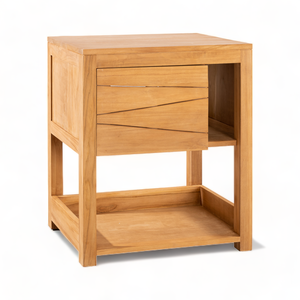 Muebles de baño de madera maciza de teca de diseño moderno, tocador de pie con lavabo individual, tocador de baño de teca para el hogar - Product Image 6