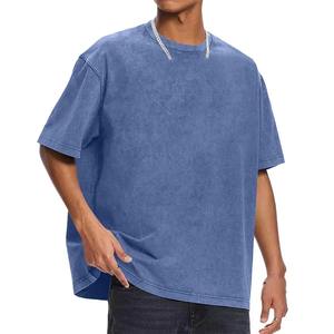 Camiseta personalizada de gran tamaño para hombre a la moda, camiseta lavada Vintage de verano con hombros caídos y lavado ácido pesado personalizado para hombre - Product Image 2