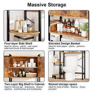 Estante Organizador <span class=keywords><strong>de</strong></span> <span class=keywords><strong>Baño</strong></span> Independiente, Ahorrador <span class=keywords><strong>de</strong></span> Espacio, Armario <span class=keywords><strong>de</strong></span> Almacenamiento Sobre el Inodoro, Estante <span class=keywords><strong>para</strong></span> Uso en la Cocina - Product Image 6