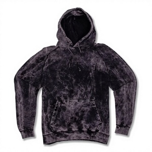 Sudadera con Capucha Negra Vintage para Hombre, Estilo Lavado Ácido, Moda Urbana, Suave y Cómoda - Product Image 1