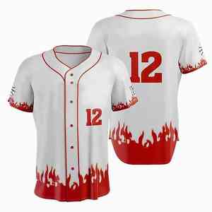 OEM Custom Men's Baseball Jersey Professional-Grade Team Wear Vibrant Heat-Transfer Printed Custom Colors 100% Polyester Quick - Product Image 2