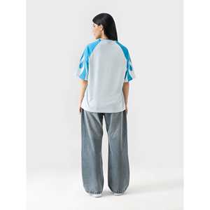 GRVY FLAMES Camiseta de punto extragrande de manga corta con cuello redondo para mujer, estilo Flaming, tela transpirable, cómoda y elegante - Product Image 1