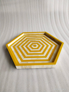 Bandeja de servicio de madreperla con incrustaciones de hueso de lujo hecha a mano, decoración artesanal para el hogar, regalo de boda, mesa de centro de mesa, duradera - Product Image 3