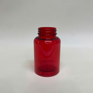 Vietnam fábrica PET plástico 120cc medicina cápsula botella 3% cuello corto rojo oscuro para claro 36mm 20g forma cilíndrica para - Product Image 1