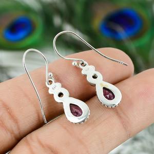 Pendientes de plata de ley sólida 925 con piedras preciosas de amatista, los mejores pendientes de diseñador para mujeres y niñas, Pendientes colgantes, joyería de plata - Product Image 4