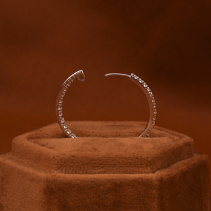 Round Cut Lab Grown Diamond Inside Out <b>Hoop</b> <b>Earrings</b> 18KT <b>Solid</b> Gold Classic <b>Earrings</b> Gift for Women All Occasions Stylish Gift - Product Image 4