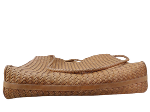 Maletín en forma de caramelo de cuero genuino para mujer, tejido a mano bolso de mano, de cuero trenzado - Product Image 2