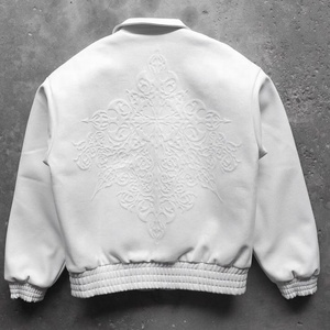 เสื้อแจ็กเก็ตมอเตอร์ไซค์แฟชั่นสำหรับผู้ชายเสื้อแจ็คเก็ตหนังแท้ลายนูนออกแบบโลโก้ได้ตามต้องการ - Product Image 3