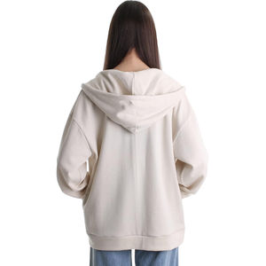 Sweat à capuche oversize à épaules tombantes de qualité supérieure avec fermeture éclair intégrale, personnalisé, pour femmes, 400GSM, sweat à capuche lourd - Product Image 3