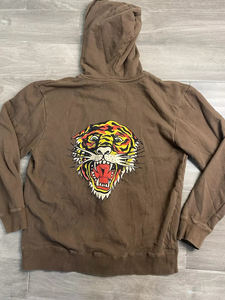 High End Custom Puff Blank Oversized Vintage Acid Wash Fleece Zip Hoodie Sin cordón Doble cremallera Sun Faded Zip up Hoodie - Product Image 6