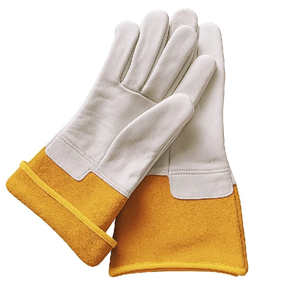 Guantes de soldadura Tig de lona de Palma de cuero para niños de trabajo de construcción resistente de fábrica - Product Image 1