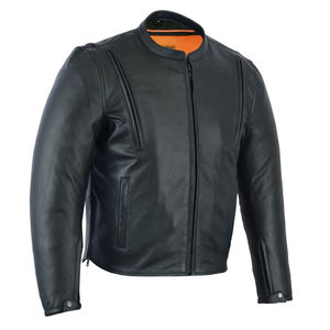 Veste de moto pour hommes Veste en cuir chaude pour hommes à manches longues Moto pour hommes Loisirs Mode Col Debout Veste mince - Product Image 3