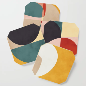 Juego de 4 piezas de alta calidad, posavasos de madera de acacia, promoción personalizada, varios diseños con alfombrilla de impresión de esmalte de Color Natural/Tipo de almohadilla - Product Image 4