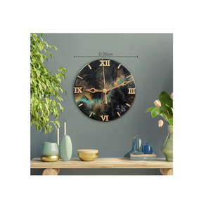 Nouveau Design horloge en résine forme ronde Logo personnalisé Antique couleur noir et bleu décoration murale avec produit Offre Spéciale - Product Image 2