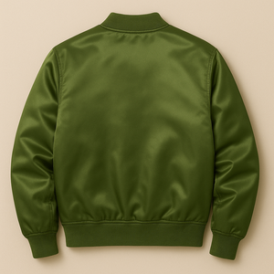 Chaqueta de satén personalizada, ropa de abrigo de estilo de bombardero de béisbol brillante para hombres y mujeres, ropa de calle ligera de moda, fabricante OEM y ODM - Product Image 2