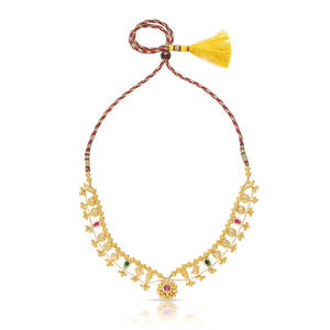 สร้อยคอทองคำสั้น Kolhapuri Saaj สำหรับผู้หญิง - Product Image 2