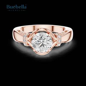 Gran oferta Original 925 plata esterlina corte redondo Vvs Moissanite diamante anillo único para mujer regalo - Product Image 5