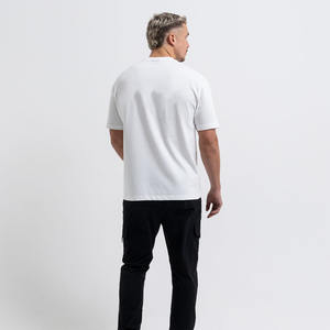 Blanc personnalisé lourd plaine 100% coton goutte épaule surdimensionné T-shirts Street Wear T-Shirt Boxy Fit T-Shirt - Product Image 3