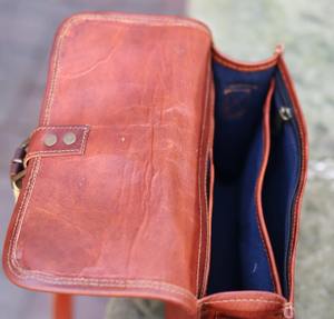 Bolso de Mensajero de Cuero Genuino Marrón para Mujer, Estilo Vintage, Bolso Cruzado, Bolso Pequeño, Bolso de Mano con Cremallera y Correa Ajustable - Product Image 2