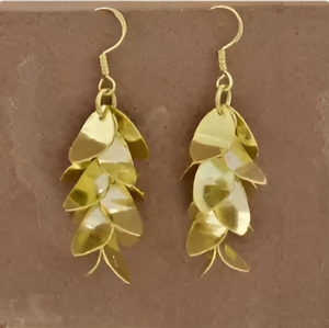 Designer Gold Plated <b>Sterling</b> <b>Silver</b> Spring Wire <b>Dangle</b> <b>Earrings</b> Fine <b>Dangle</b> <b>Earrings</b> for Women - Product Image 6