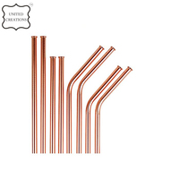 100% pur cuivre paille réutilisable ayurvédique pureté cuivre paille à boire taille personnalisée avec barre accessoires boîte emballée