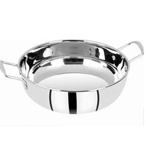 Solid Design Hammered Party & Kitchen Ware Use High Quality Tabletop Best Size Stainless Steel Kadhai Custom Logo in Wholesale - Product Image 2