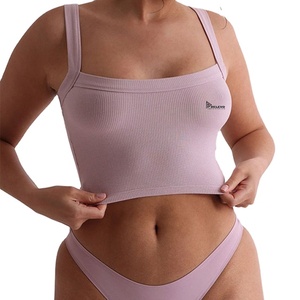 <b>High</b> Quality Ladies Swimwear Set Polyester Spandex V <b>Neck</b> Bra Support <b>High</b> Waist Crystal Front Quick Dry Breathable 2 Piece - Product Image 1