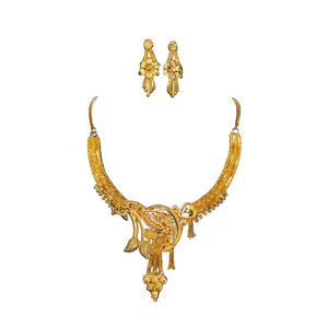 ชุดต่างหูสร้อยคอสไตล์ล่าสุดพร้อมชุบทอง22K ชุดเครื่องประดับชุดสร้อยคอต่างหู - Product Image 1