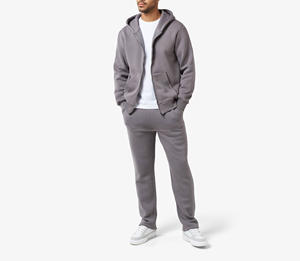 Survêtements unisexes en molleton de coton respirant et lourd, style French Terry à fermeture éclair intégrale pour homme, pour un usage décontracté en automne - Product Image 1