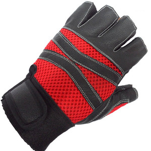 Gants unisexes en cuir à demi-doigts faits sur mesure, antidérapants, respirants, pour la musculation et le vélo, prix de gros - Product Image 5