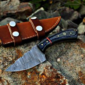 Cuchillo de Caza de Acero de Damasco Hecho a Mano, Tamaño Personalizado, Hoja de Acero con Alto Contenido de Carbono, Mango de Madera Negra, Supervivencia al Aire Libre, OEM - Product Image 1