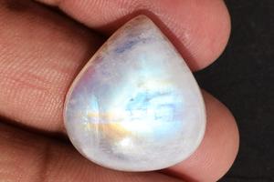 Piedra lunar arcoíris azul brillante natural en forma de pera, tamaño 21x19x7 mm, para la fabricación de joyas. - Product Image 5
