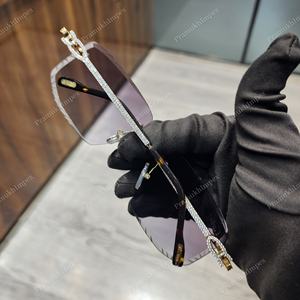 Bold Trendy Purple Lens Round Cut Certified Moissanite Lunettes de soleil pour femmes Haute qualité Anti-Reflective Optics Prix de gros - Product Image 5